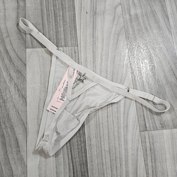 Victoria's Secret VERY SEXY Gray Starstruck Adjustable V-String Panty Size M - Picture 3 of 5